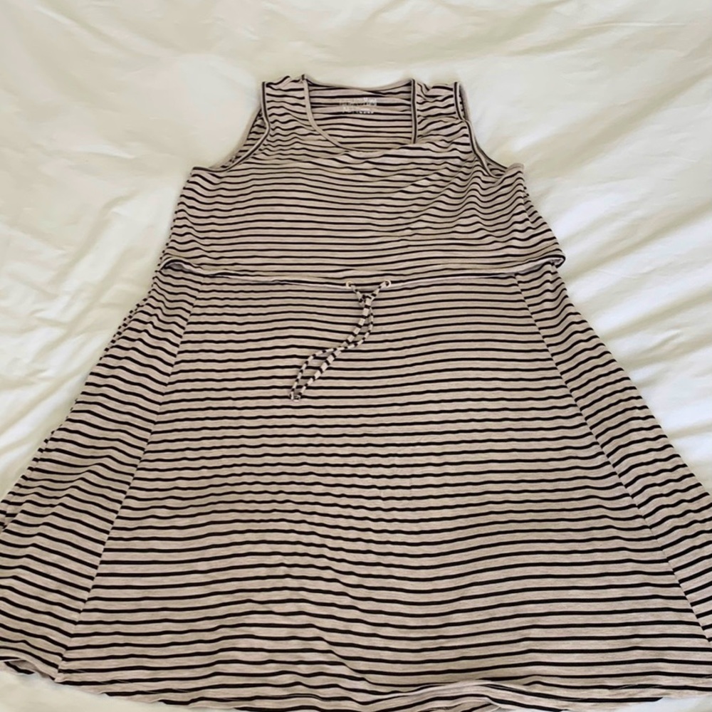 Mocha stripe nursing dress